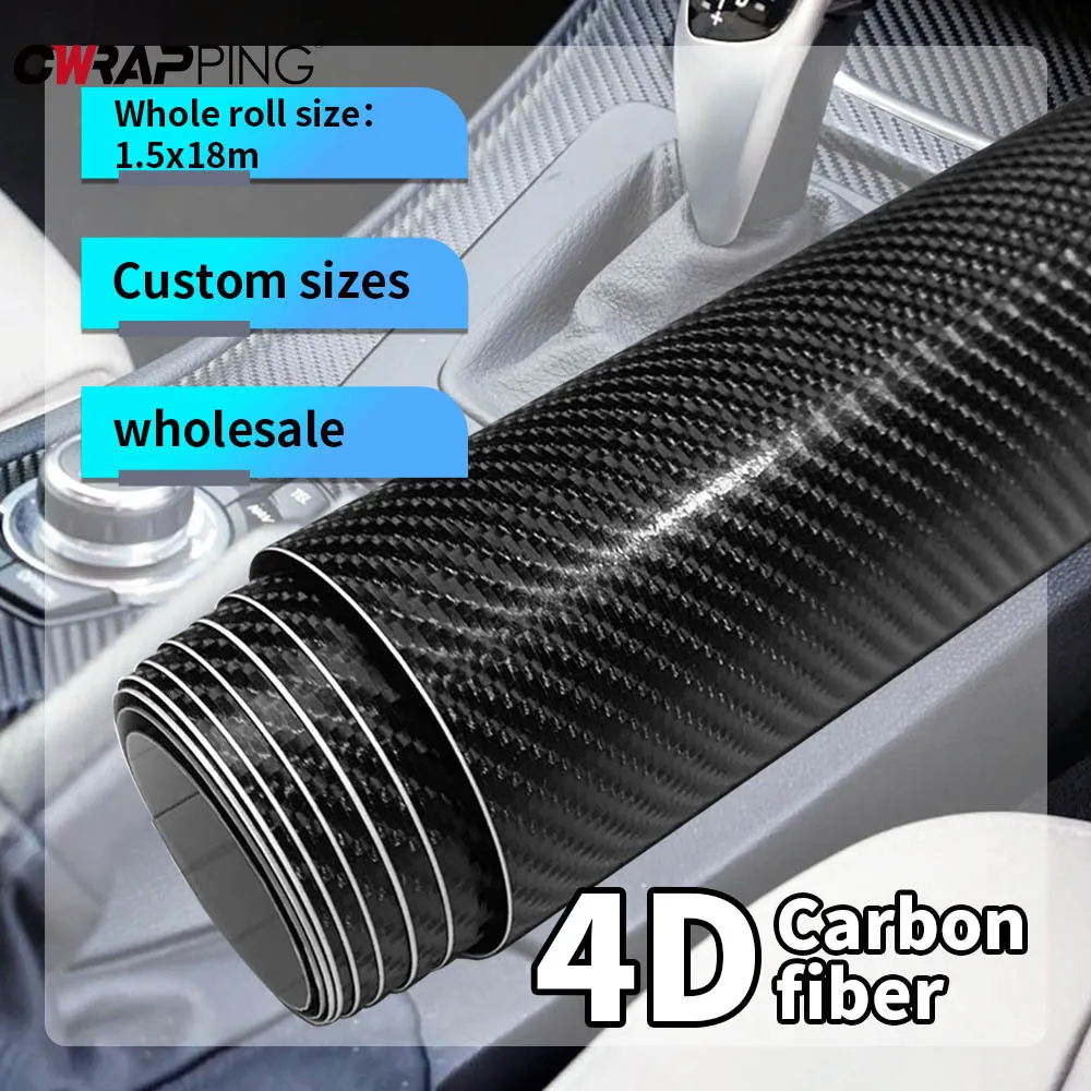 

4D Carbon Fiber Wrap Adhesive Vinyl 150CM Exterior Car Stickers Sticker Decoration Decorating Decals Hood Accessories for Car