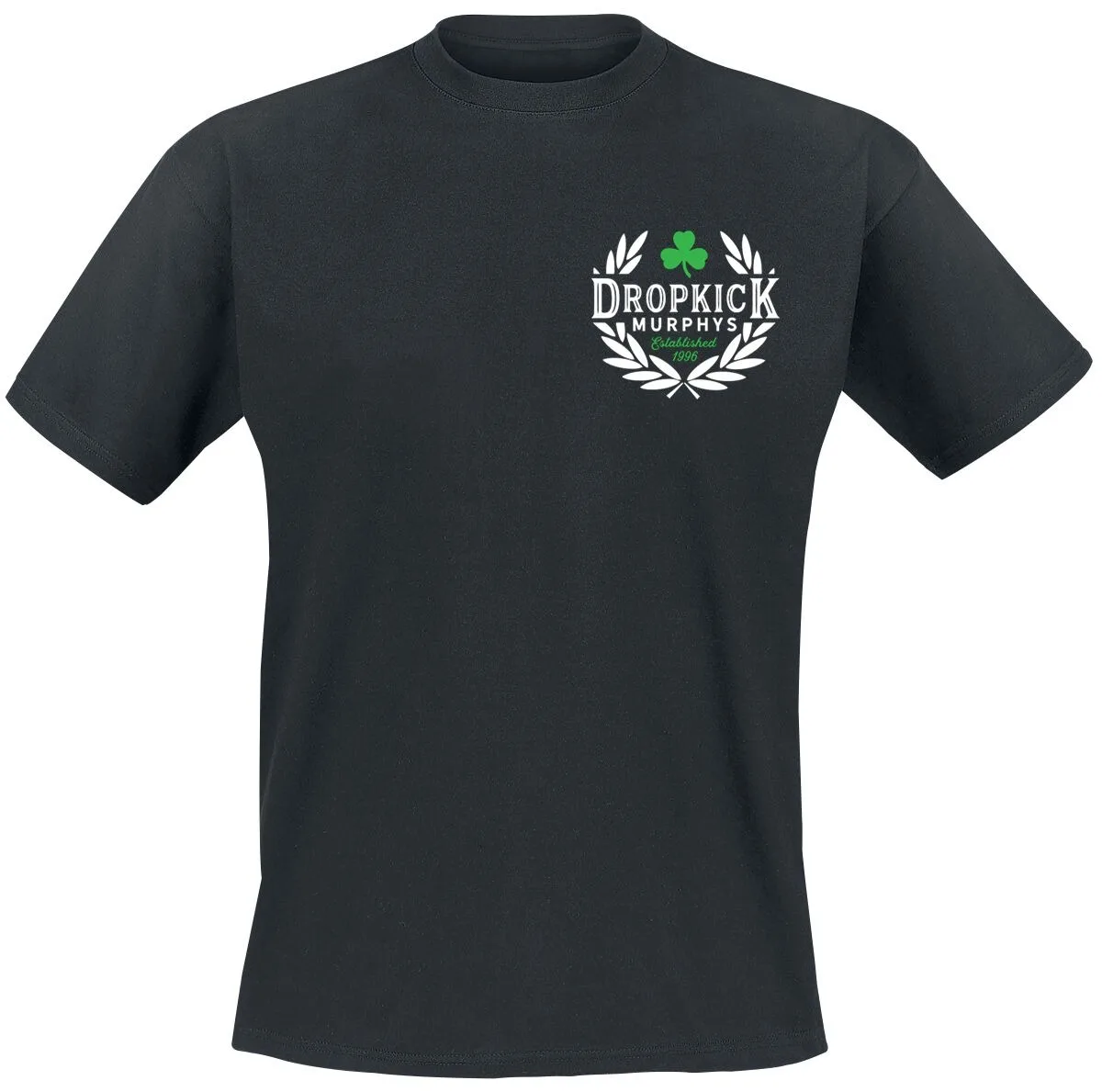 Dropkick Murphys Minimal Shamrock Crest T-shirt Casual Laurel Print Cotton Tee Unisex Streetwear Black Top