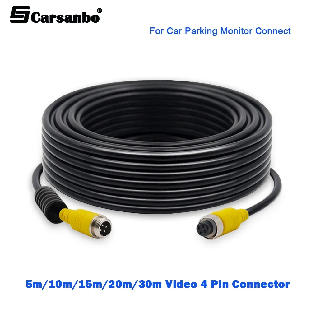 Cansanbo Output Cable 4 Pin Connector 5m/10m/15m/20m/30m Video for Car Parking Monitor Connect For Car Rear Camera 