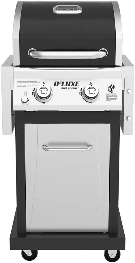 Deluxe 2-Burner Gas Grill with 401 SQ In Grate, 28000 BTUs, Stainless Steel Control Panel & Foldable Side Table, Propan