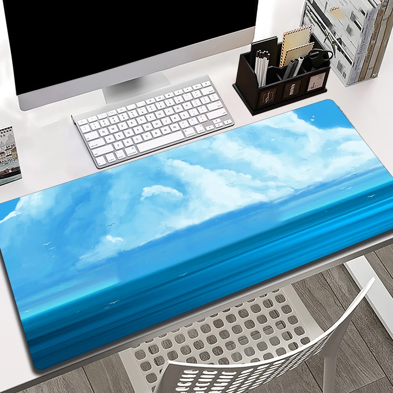 Sea Pattern Mouse Pad Computer Keyboard Table Pad XXL Natural Rubber Anti-slip Game Simple Art Mousepad Anime Stuff Accessories