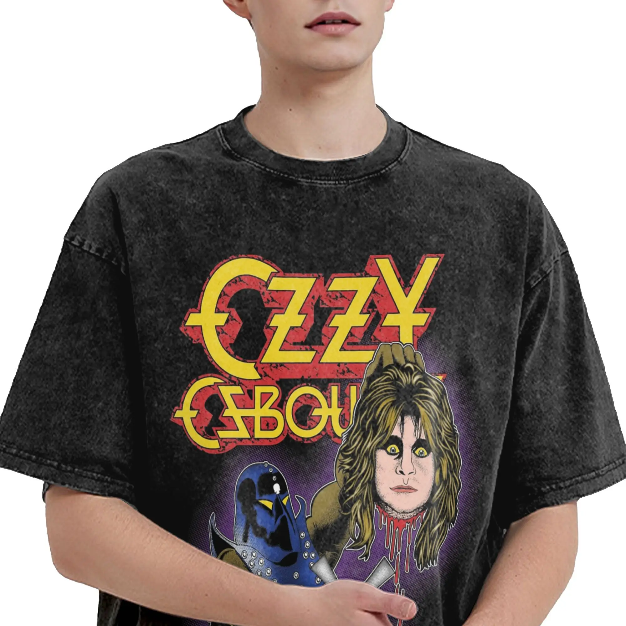 

Ozzy Osbourne T-Shirt Bold Rock Fashion T-Shirts Short Sleeves Streetwear Tshirt Beach Casual Comfortable Oversized Tees
