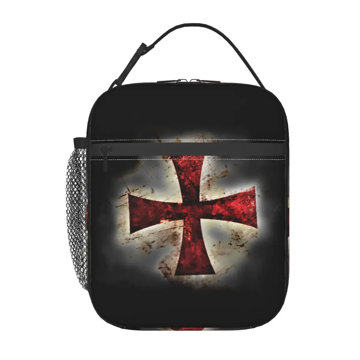 Templar Knight Jerusalem Cross Seal Medieval Warrior Symbol Insulated Lunch Bags Women Resuable Cooler Thermal Food Lunch Box