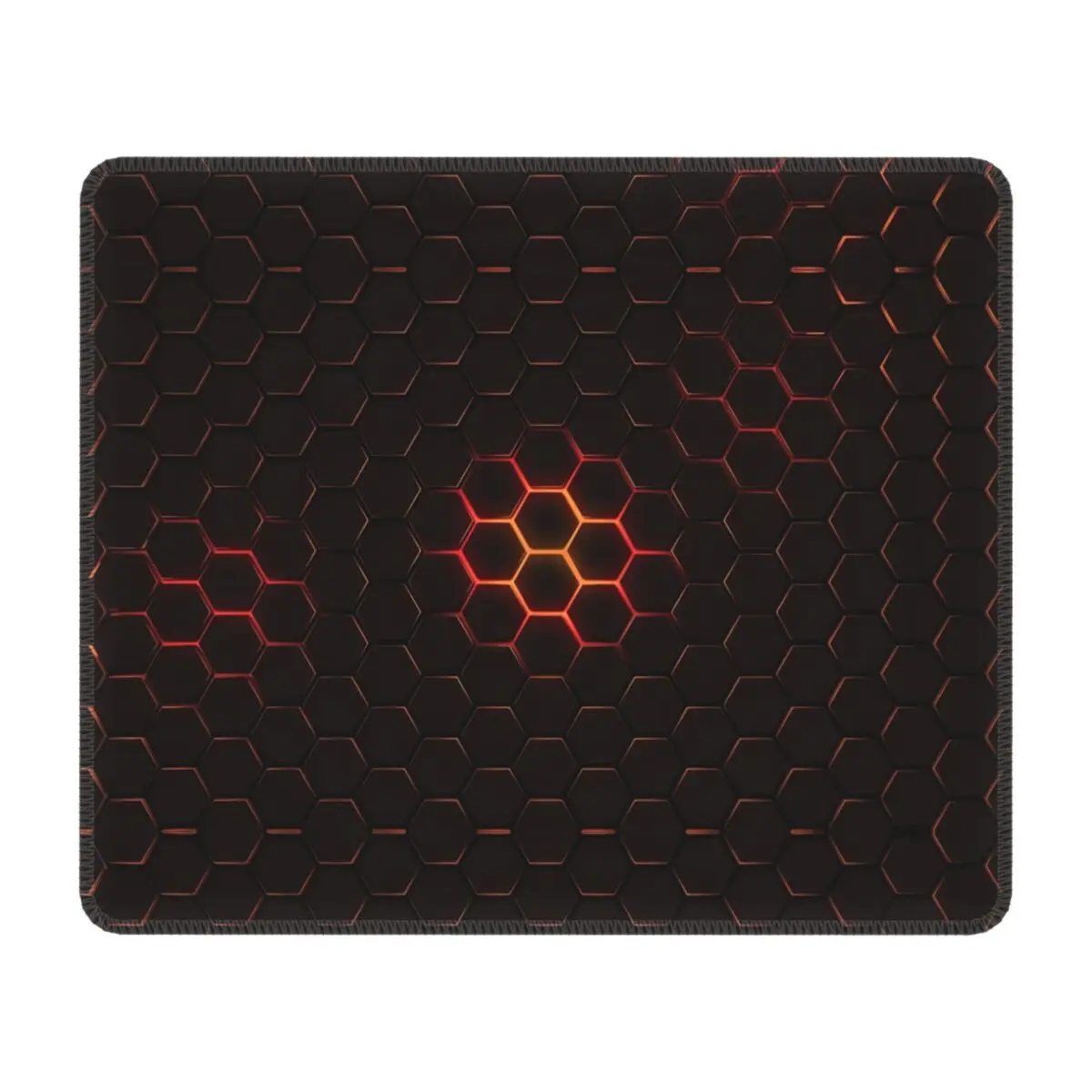 Abstract Honeycomb On A Dark Computer Mouse Pads Mousepad with Stitched Edges Rubber Black Hexagon Style Mouse Mat for Gamer