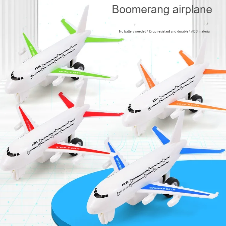 4pcs Children's Toy Power Shuttle Four Color Simulation Civil Aviation Airplane Kindergarten Activity Gift Toy Airplane (Random