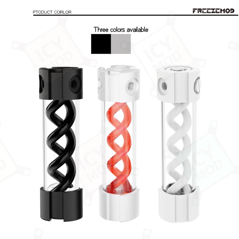 FREEZEMOD DNA Spiral Reservoir OD50MM Acrylic 170mm/220mm/270mm/300mm/320mm Water Cooling Tank G1/4' PC MOD YSX-TBDA