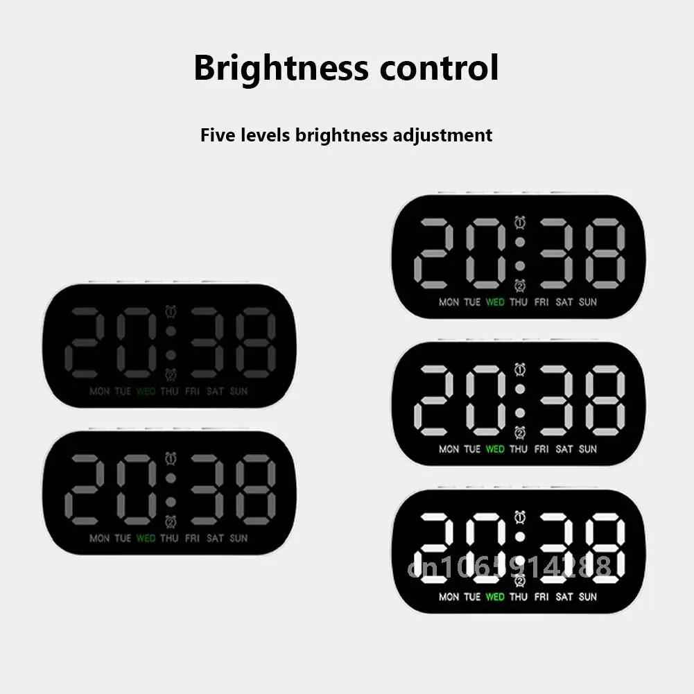 Digital Alarm Clock Battery Operated LED Alarm Clock for Bedroom Desk Clock Adjustable Brightness 12/24H Display for Home Office