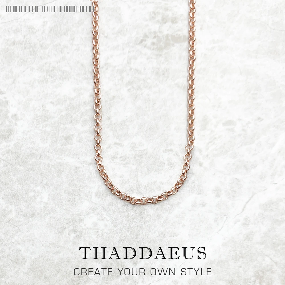 Okrągły naszyjnik z łańcuszkiem Belcher, 2017 Brand New Strand Fashion Jewelry Europe Style Rose Gold Bijoux Gift For Men Women