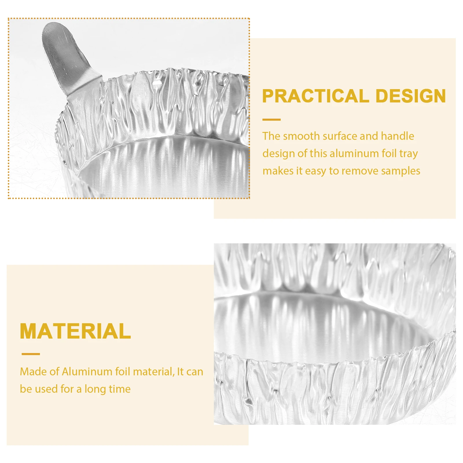 

100pcs Weighing Dish Aluminum Tray 60mm 42ml Lab Equipment Sample Trays Storage Containers Chemistry Boats Teaching Supplies