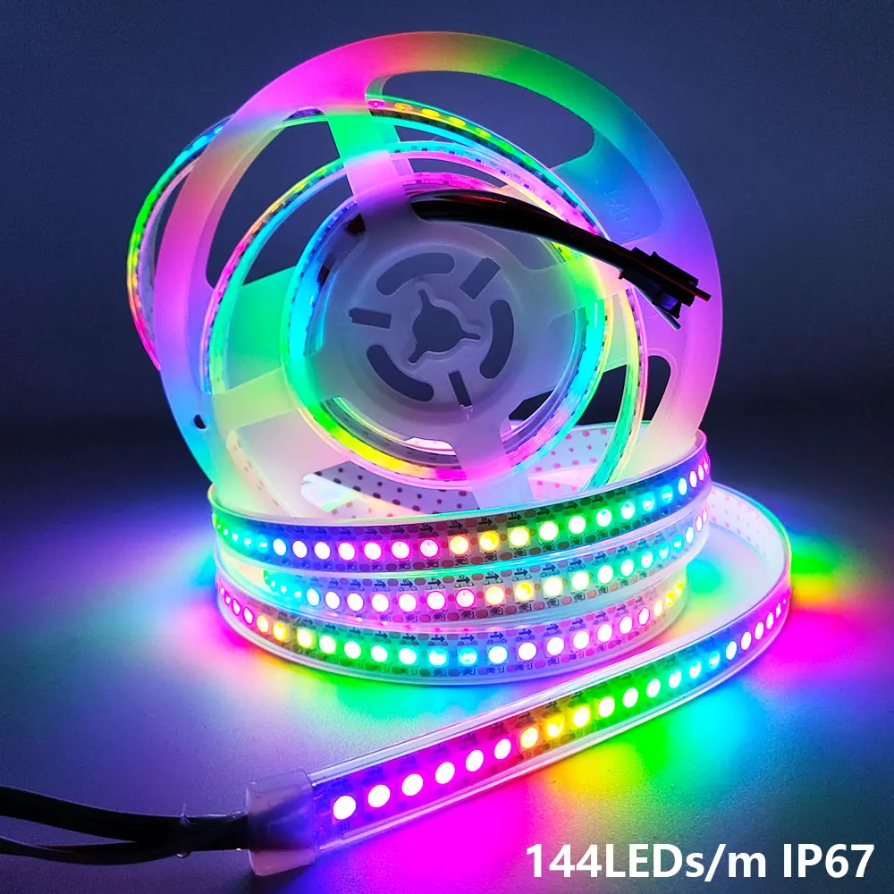 DC5V WS2812 Led Strip Light.WS2812B Individually Addressable RGB LED Light 30/60/74/96/144Leds/m Black White PCB IP30 IP65 IP67