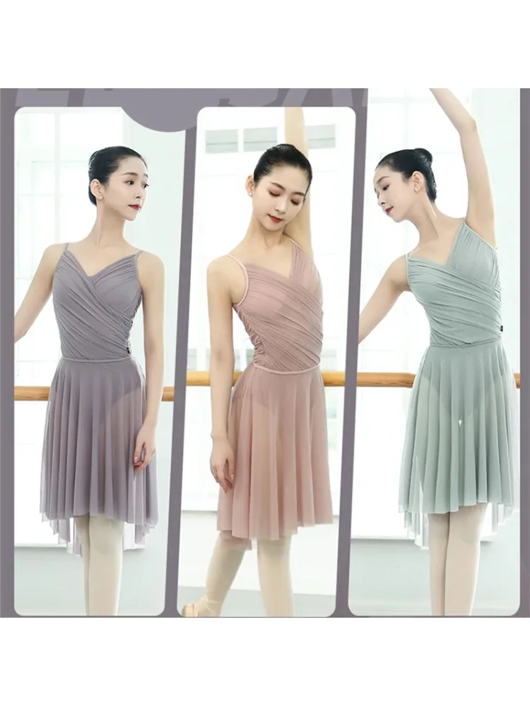 Justaucorps de princesse pour femmes, bretelles Spaghetti, Costumes sans manches, body en maille X croisé sur le devant, Camisole, justaucorps de Ballet pour femmes