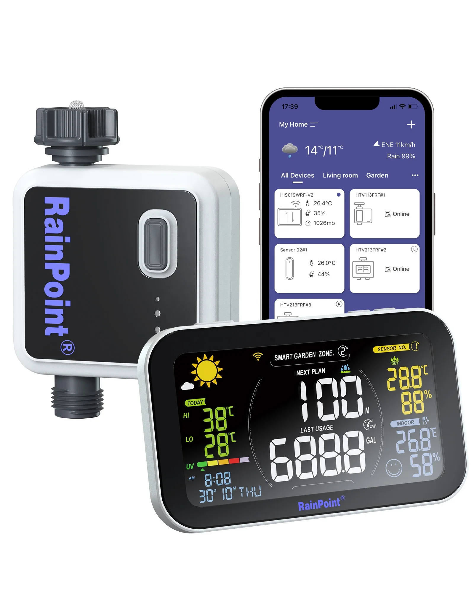 

Smart Electronic Automatic Irrigation System Garden Drip Water Timer Irrigation Controller Sprinkler Watering Timer Pro Plastic