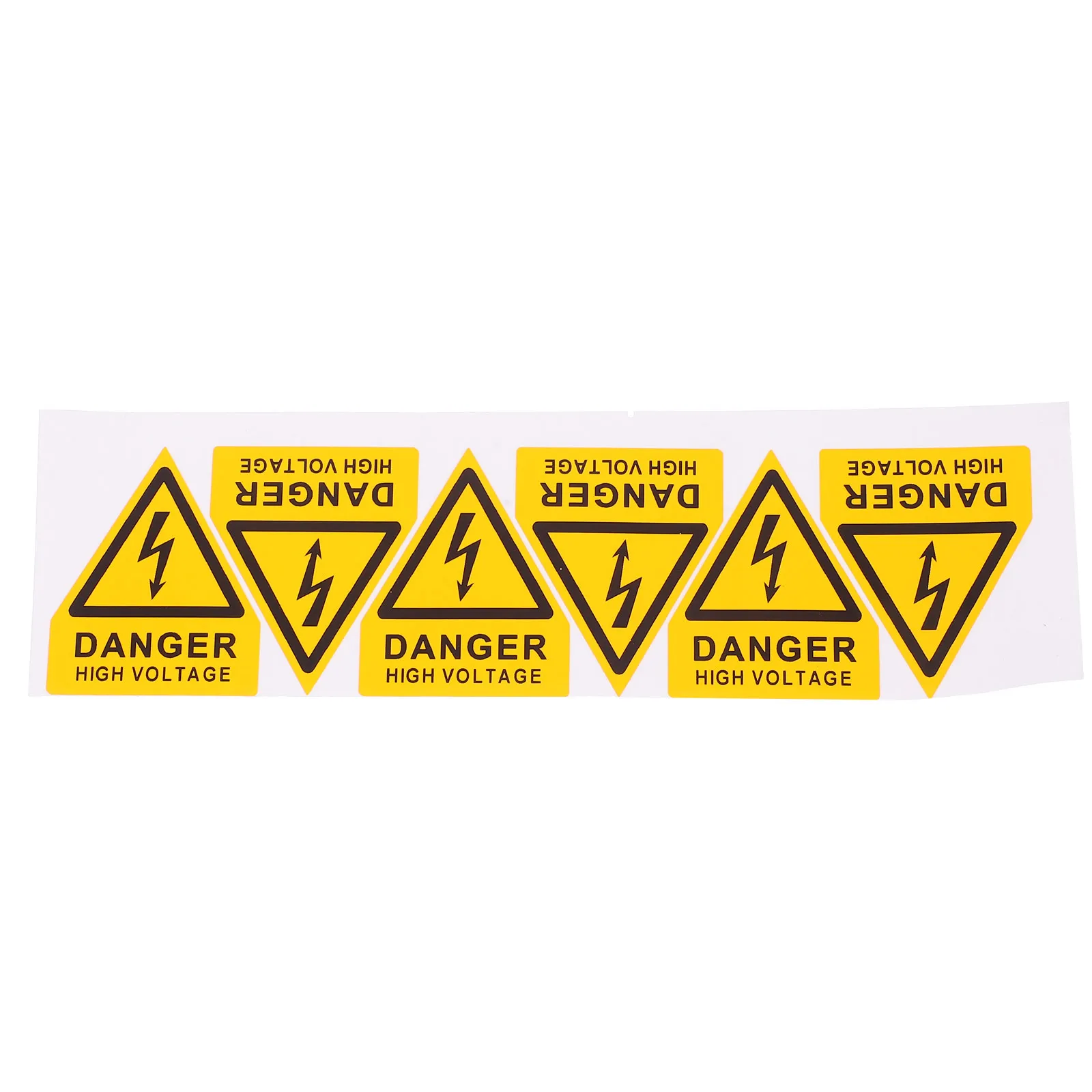 

6Pcs High Voltage Safety Warning Signs Industrial Equipment Danger Electrical Shock Caution Yellow Triangle Adhesive Labels