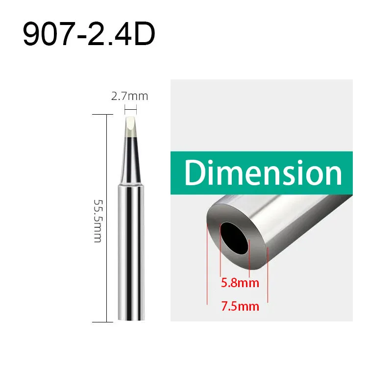 1 Pcs 907 Soldering Iron Tip I/B/K/3C/2.4D Welder Nozzle Internal Heated Bit Lead-Free Solder Tips Welding Supplies For Max120W