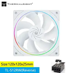 Thermalright TL-S12R 12CM computer case fan, reverse air outlet,Halo lighting effect，4PIN PWM/5V 3PIN ARGB,1500RPM