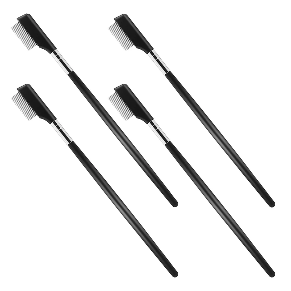 

4Pcs Eyelash Comb Stainless Steel Metal Lash Separator Portable Eyelash Brush Grooming Makeup Tool Eyebrow Brush