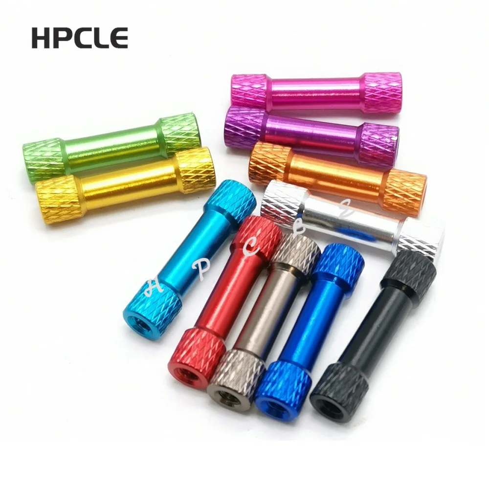 10pcs M3*15/20/25/30/35/37/40mm red Knurled Aluminum Standoff Spacers OD=6mm Multicolor aluminum Rods for RC Parts