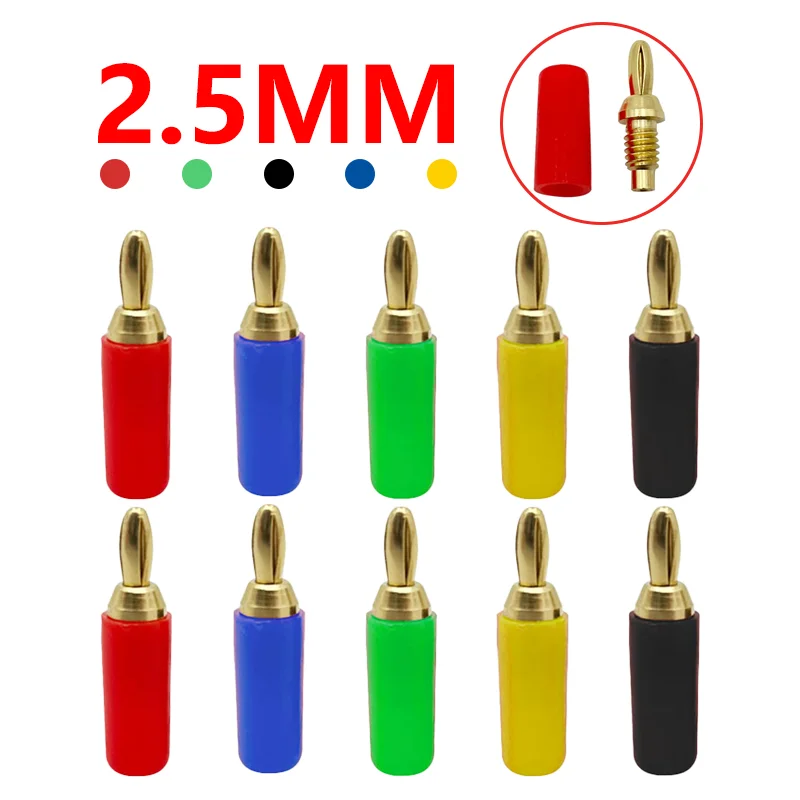 

40PCS Banana Plug 2.5mm Good Conductivity Gold Plated Brass Instrument Test Plug for Welding Machinery