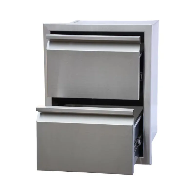 

Double drawer kitchen stainless steel 304 high-end outdoor kitchen cabinet door kitchen storage 304 modern