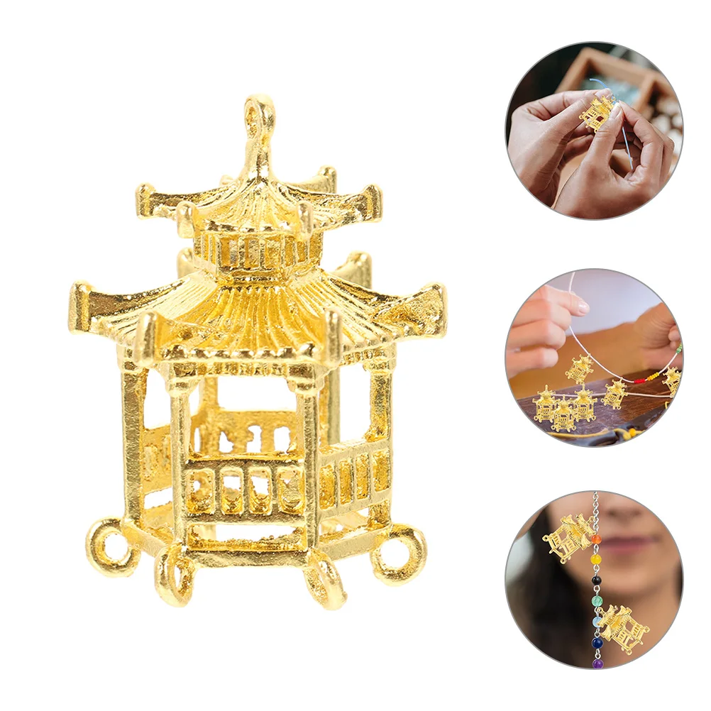 

12 Pcs Pavilion Alloy Pendant Accessories Charms for Jewelry Crafting Supplies Making