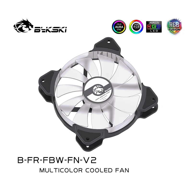 Bykski-Ventilador de refrigeración ARGB RGB de 120mm, 6 pines, carcasa de ordenador arcoíris, ventiladores de chasis, 12V, ajuste silencioso, B-FR-FBW-FN-V2 de sincronización de 12cm