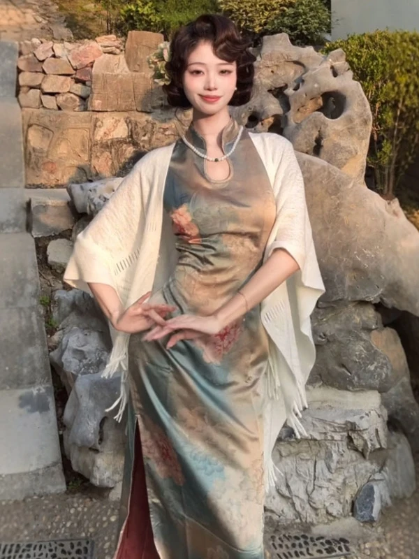 

Retro Ladylike Split Slim Fit Bodycon Dr New Chinese Sle National Trend Modified Winter 2026 Women's Faion D...