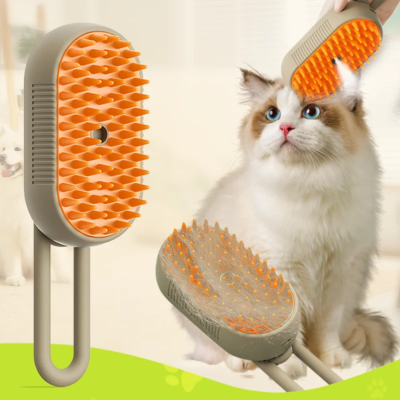 Brosse à Vapeur Électrique pour Chien et Chat, Peigne de Énergie Magique, 3 en 1, Épilation, Fournitures de Toilettage, Outils pour Animaux de Compagnie