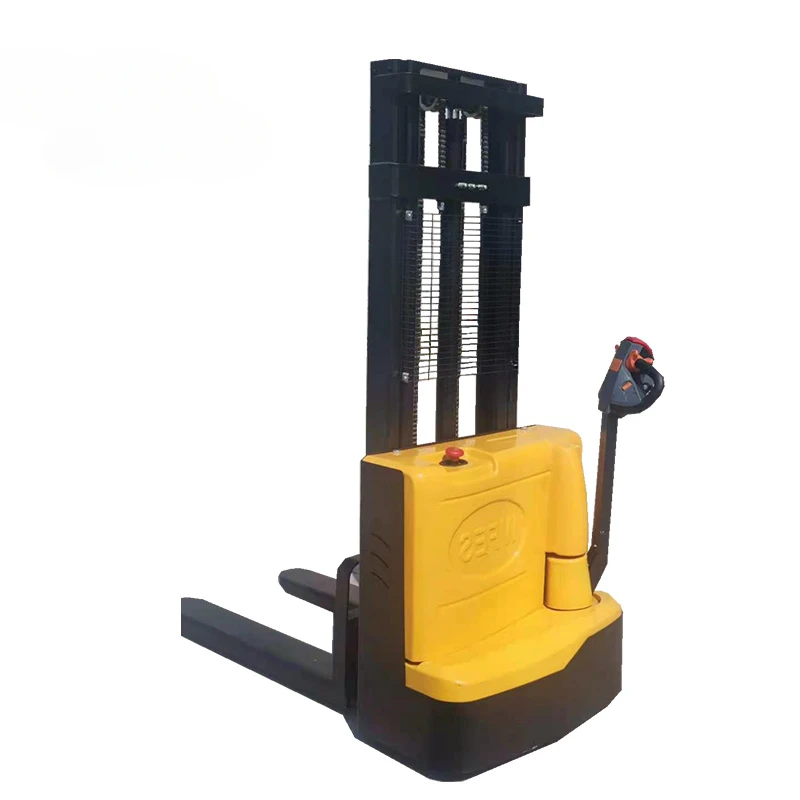 High quality 1 ton 1.5 ton 2.5m 1.5m long fork lifting forklift pallet truck stacker small battery electric stacker for sale