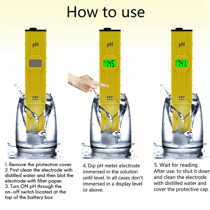 0.01 수질 테스터 PH 미터 휴대용 펜 타입 산도 측정기 물 PH 테스터