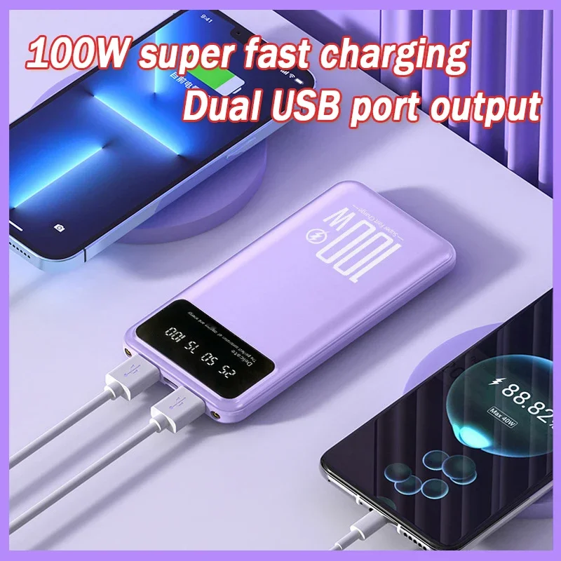 100000mAh 100W Mobile Power Bank Super Fast Charging 100W For iPhone Samsung Huawei Portable EXternal Battery Charger Powerbank