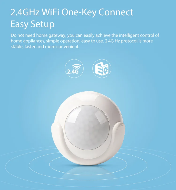 

Tuya APP WIFI PIR Motion Detection Home Security Alarm Sensor