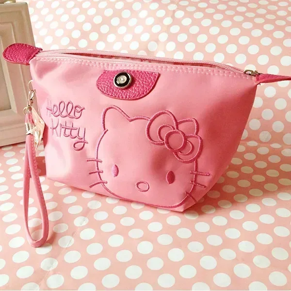 Sanrio Hello Kitty Makeup Bag Anime Y2K Girls Storage Bag Cartoon Kawaii Large Capacity Waterproof PU Handbag Christmas Gift