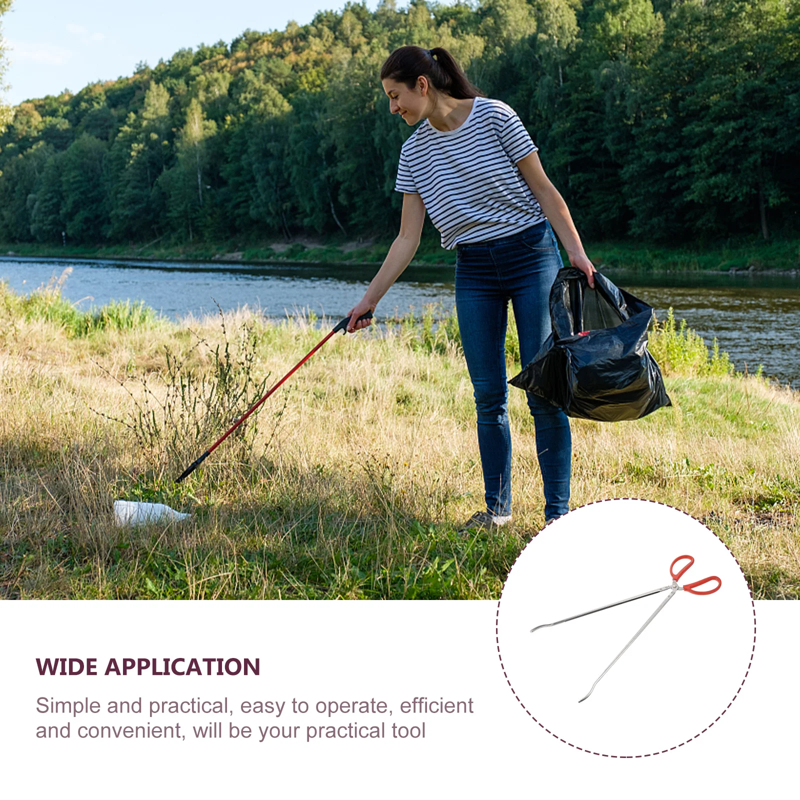 

NOLITOY 1pc Stainless Steel BBQ Tongs Grill Clamp Charcoal Picker Seafood Grabber Garden Tool Heavy Duty Serving Tong