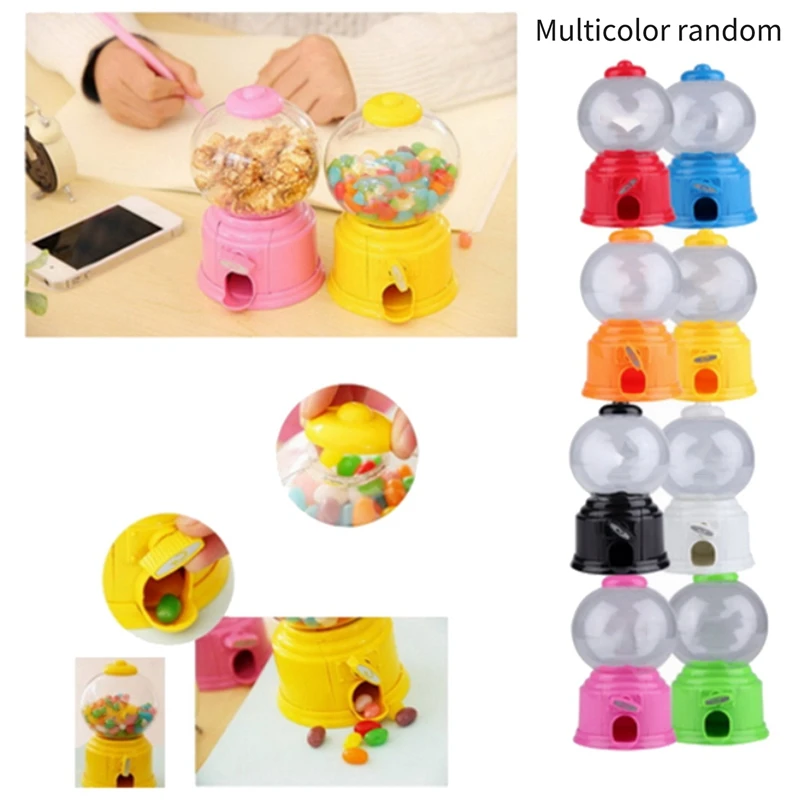 3X Cute Sweets Mini Candy Machine Bubble Gumball Dispenser Coin Bank Kids Toy Multicolor Random,About 14.5 X 8.7Cm