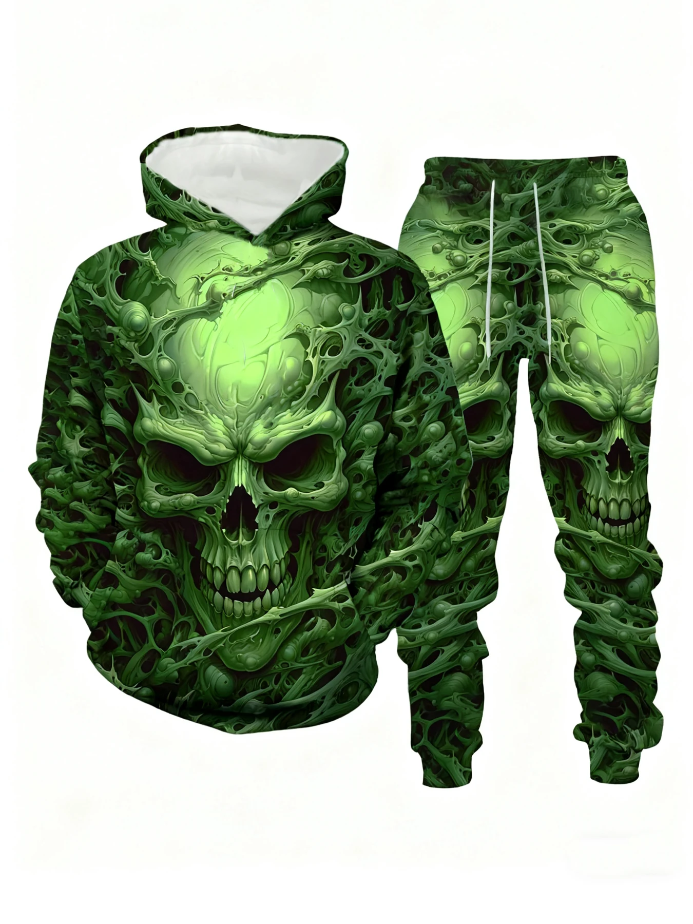 

New Arrival Casual Winter Autumn Skull Pattern 3D Printed Hoodie and Pants Set Tracksuit 2Piece Set Sportwear Men Clothing Suit