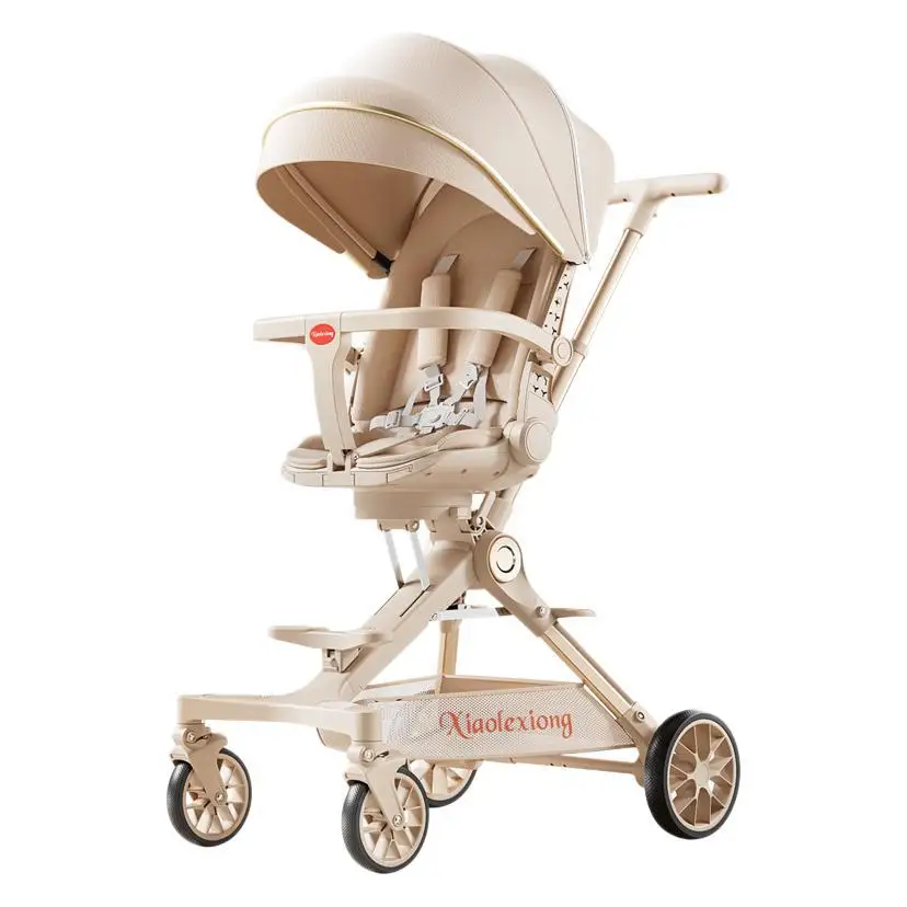 折りたたみ式軽量両対面式ポータブルベビーカー、ベビー・幼児の歩行用、リバーシブルソフトクッション付き