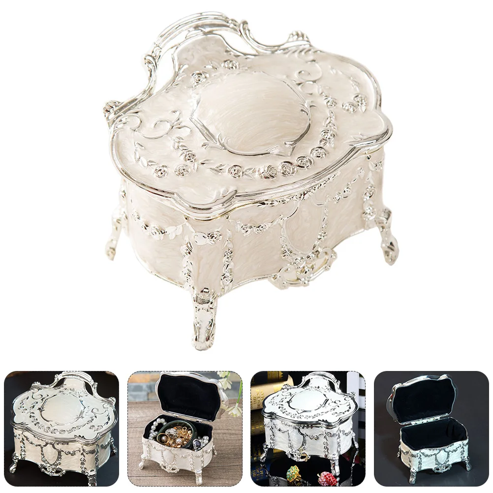 Retro Jewelry Box Vintage Jewelry Box European Style Elegant Jewelry Crafts Box Home Decoration Earrings Boxes Party Gift Box