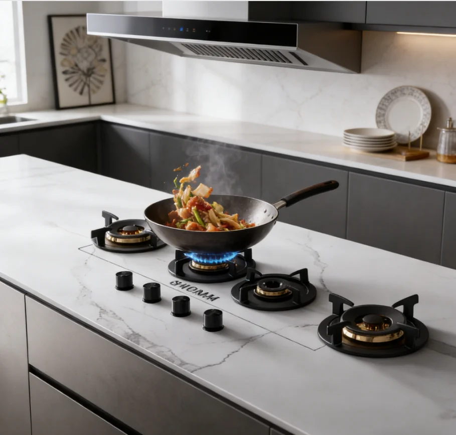 Cross-Border Household 4-Burner Concealed Gas Stove Electronic IgnitionBuilt-inGasCooker forKitchenForeignTradeCooking Appliance