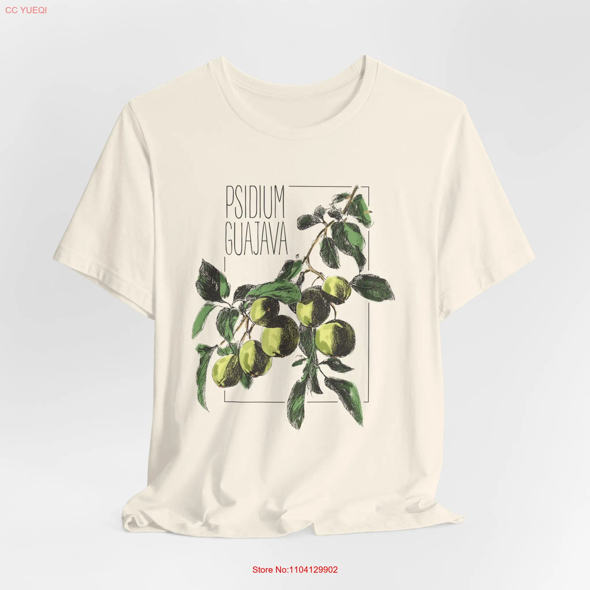 Guavas PrinT T Shirt Guava Fruit Botanical Foodie for her Vintage Style long or short sleeves