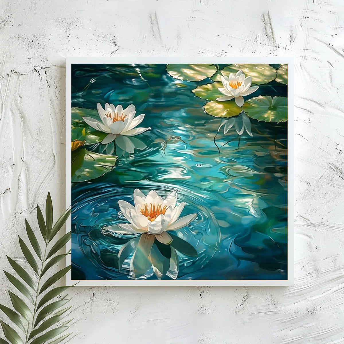 1 Stück 40x40 cm/15,74 Zoll, 11CT/14CT Kreuzstich-Set, DIY Valentinstagsgeschenk, Stickerei-Set für Festlichkeiten, Kristall-Lotus – Detail 3
