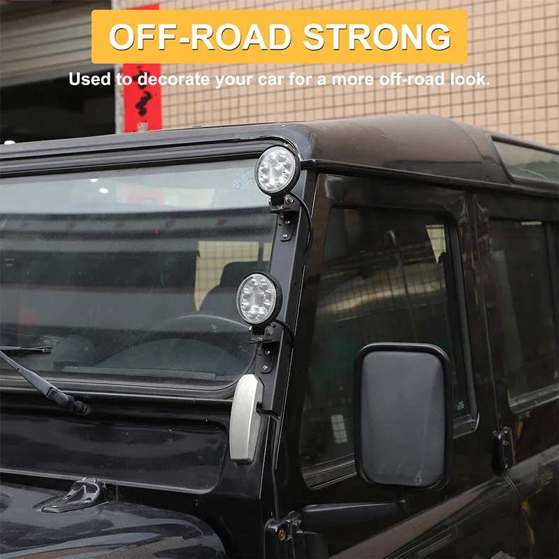 

For Land Rover Defender 90 110 130 2004-2018 Carbon Steel Black Car A-pillar Spotlight Brackets LED Work Bracket Car Accessories