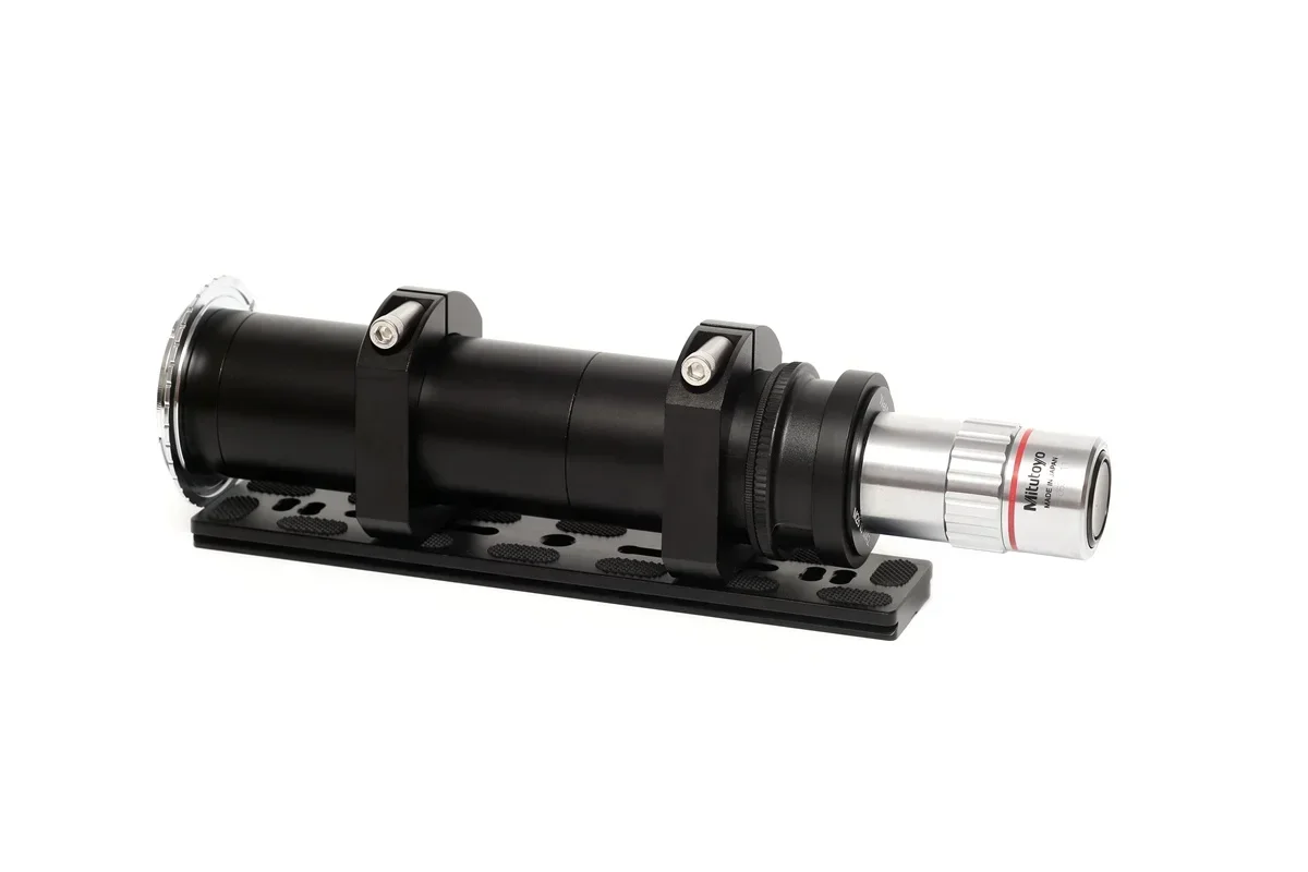 Tube lens assembly for infinite distance objective lens, including DCR150 and two quick clamps