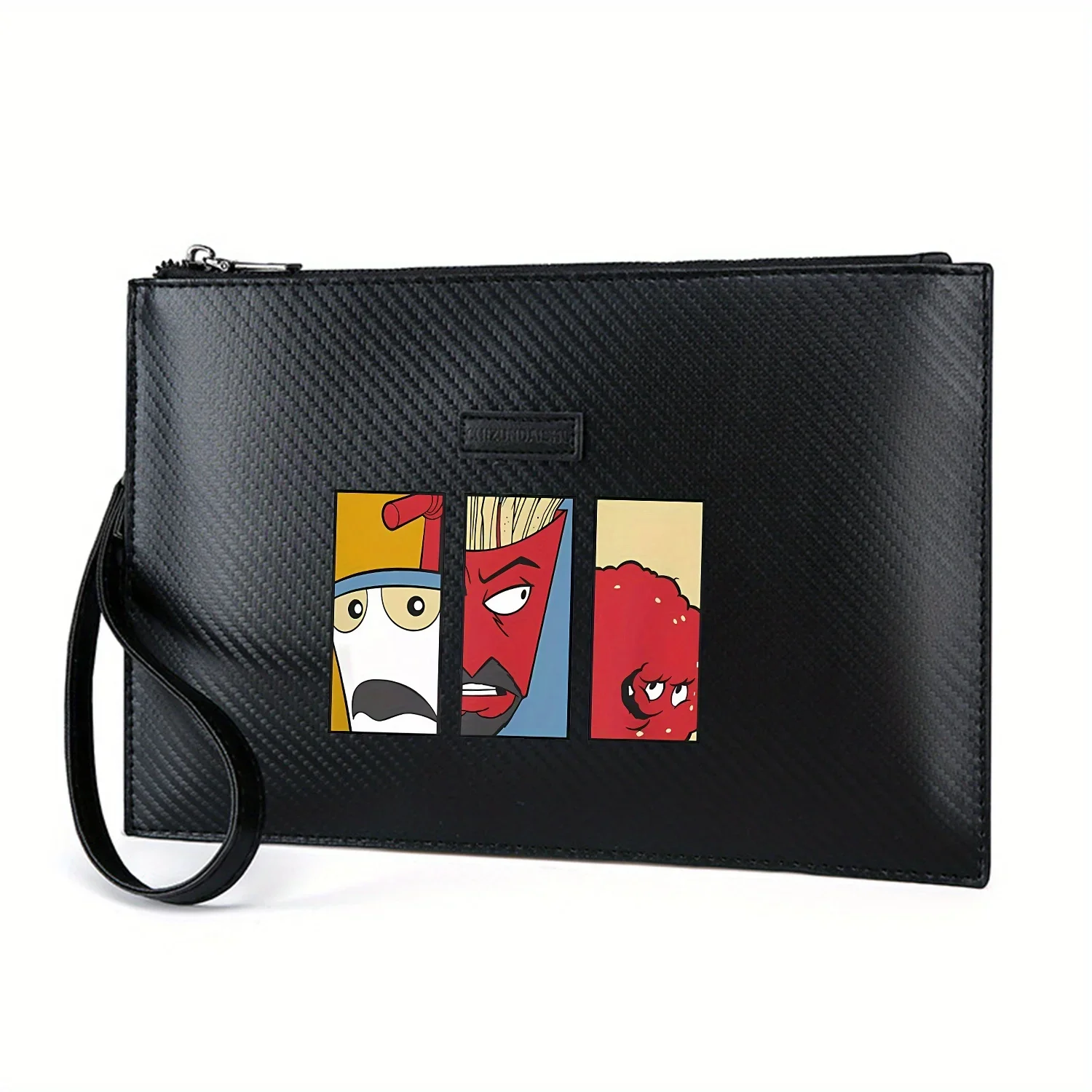 

Food cartoon character funny face design Elegant Printed PU Men's Handbag Fashionable and Practical for Everyday Carry