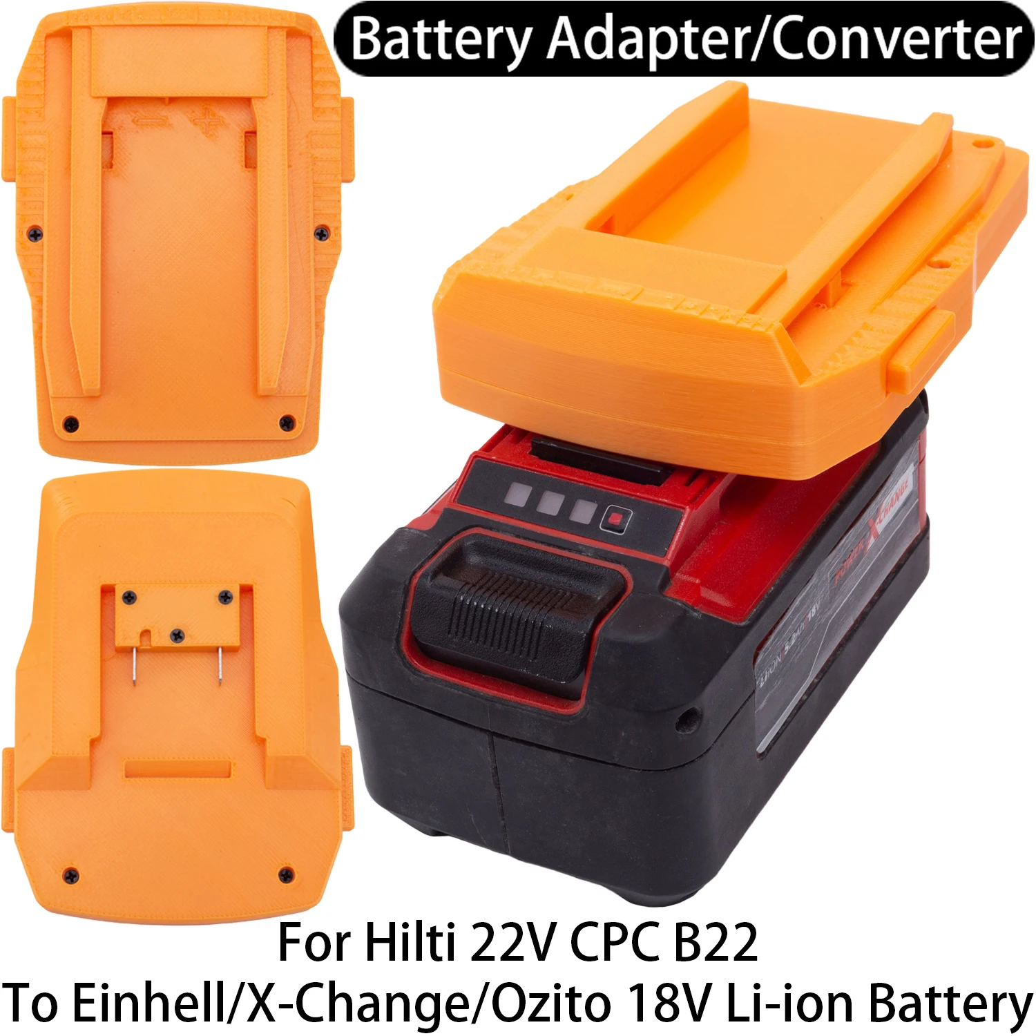 

Battery Adapter/Converter for Hilti 22V B22 CPC Li-ion Tools to Einhell/X-Change/OZITO 18V Li-ion Battery Adapter Tool Accessory