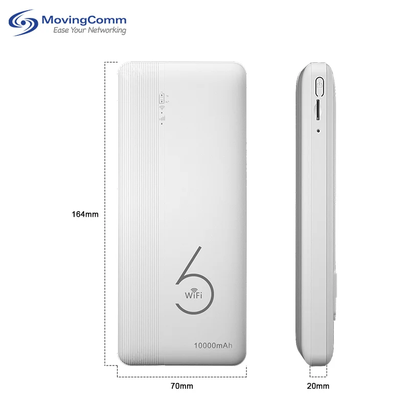 RTS OEM/ODM ミニポータブル4G LTE WiFi6 ワイヤレスルーター 10000mAh SIMカードスロット付きモバイルバッテリールーター WiFiホットスポット パワーバンク付き