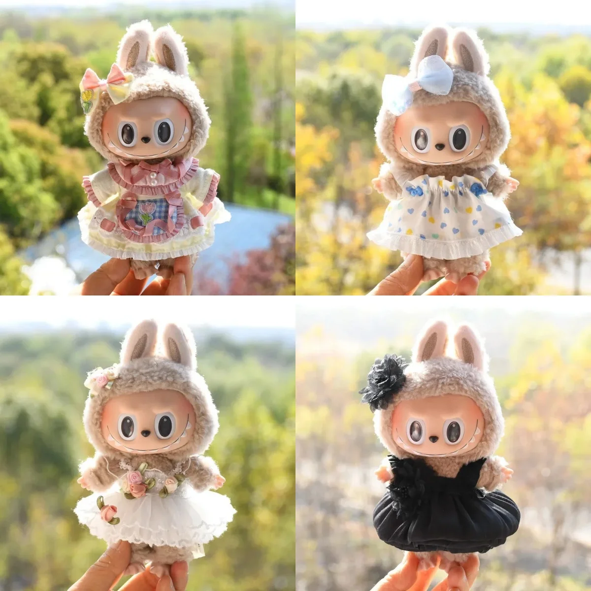 

17cm Labubu V1 Doll Clothes Set, Wedding Dress & Uniform Outfit, Cute Vinyl Pendant Accessories for Girl Collection Gift