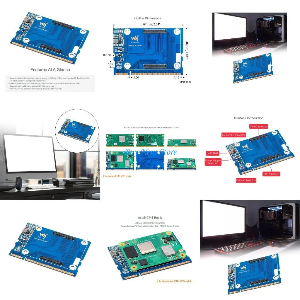 

20CE CM4 to CM3 Adapter forRaspberryPi CM4 Series to Replace CM3 Series Alternative for Next Level Computing