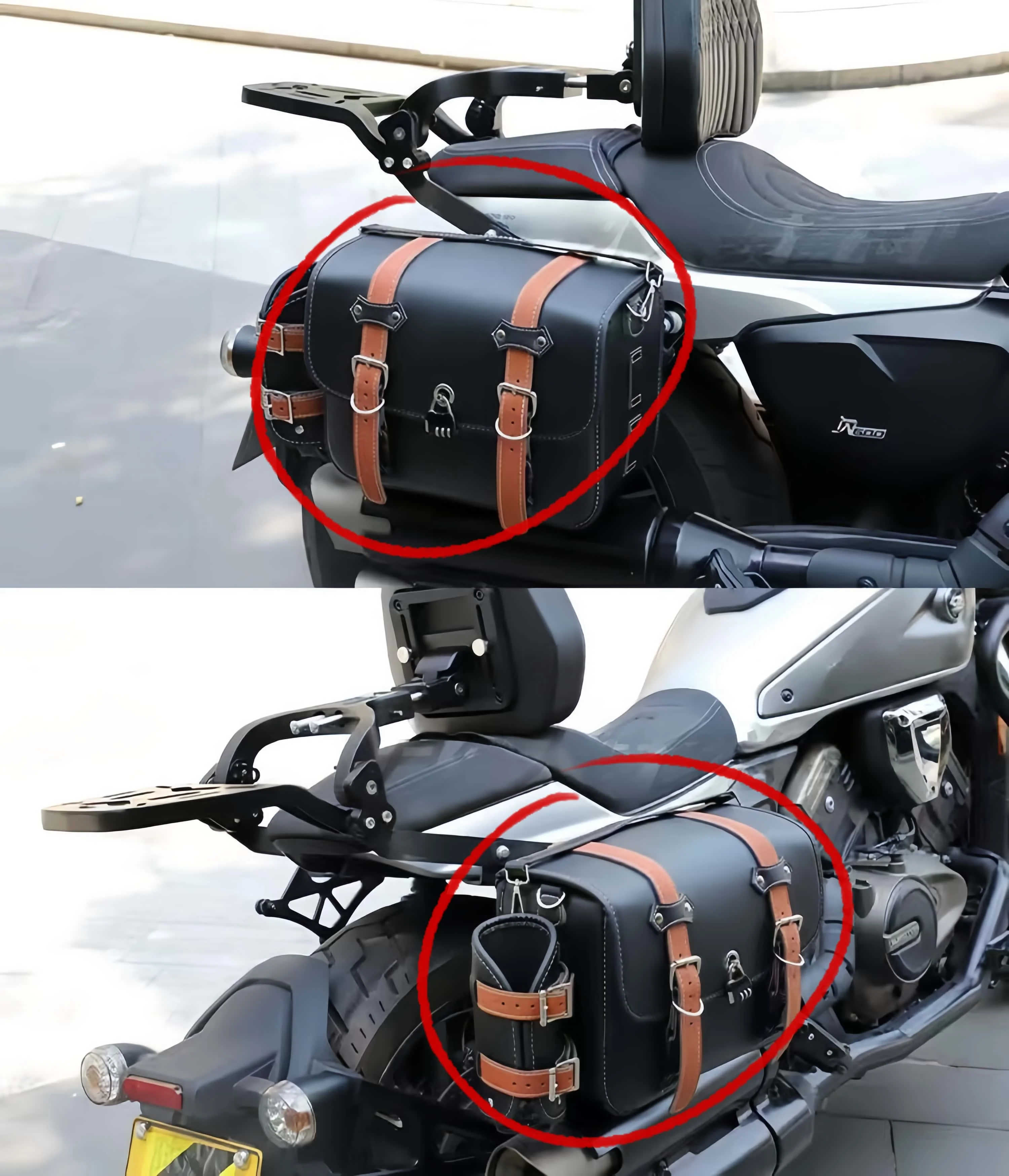 For Benda BD Black Flag 500 side bag modification waterproof side leather bag with lock side box BD Black Flag 500 accessories