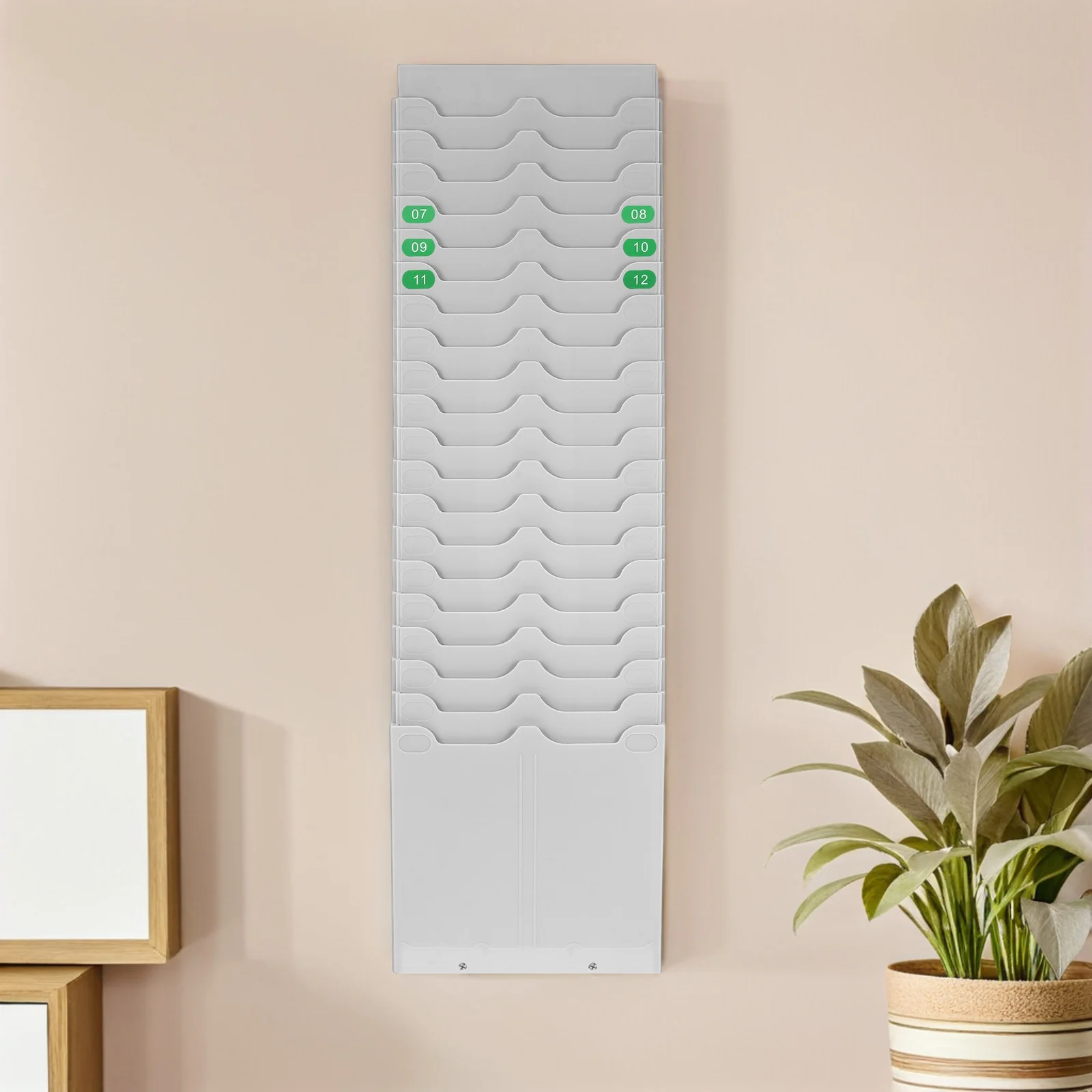 4Pcs Standing Attendance Cards Holder Multi-Slots Timeclock Card Display Stand for Warehouse Materials Factory Supplies