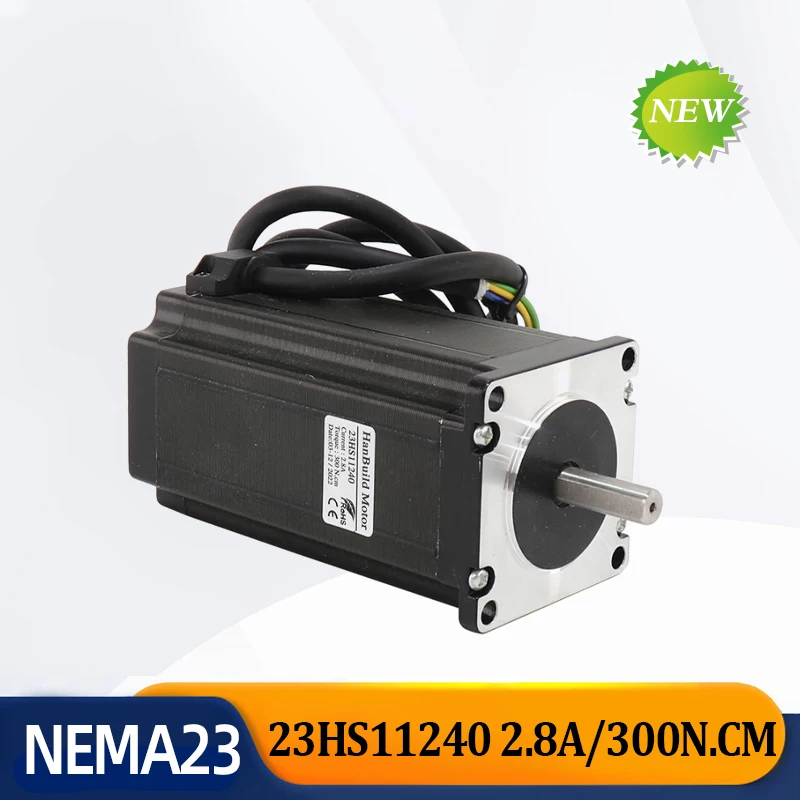 hanbuild NEMA23 Stepper Motor 4.0A 300N.CM 4-lead  23HS11240 Nema 23 Stepper Motor  57 Series motor for 3D printer accessories